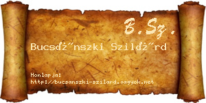Bucsánszki Szilárd névjegykártya