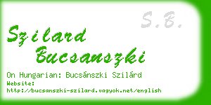 szilard bucsanszki business card